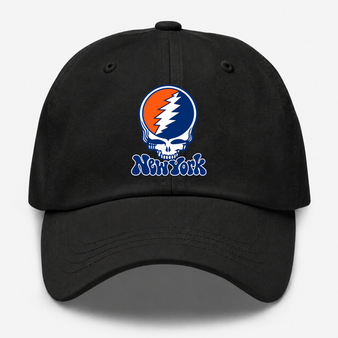 New York Baseball Stealie Grateful Dead Dad Hat — New York Mets — Black