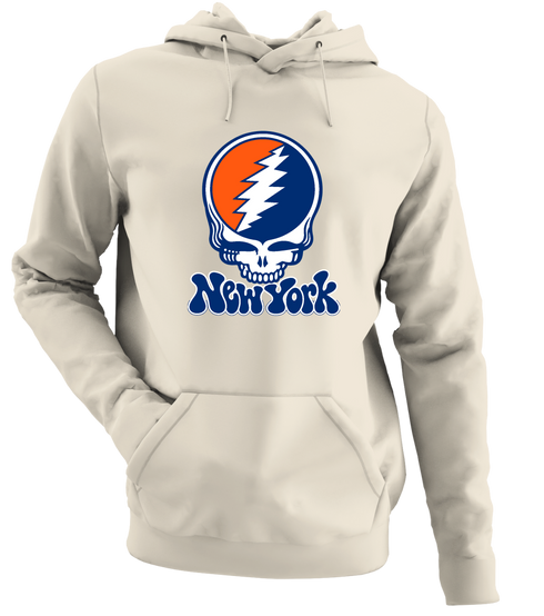 New York Baseball Stealie Grateful Dead Hoodie — New York Mets — Sand
