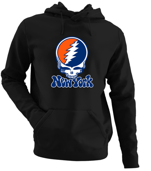 New York Baseball Stealie Grateful Dead Hoodie — New York Mets — Black