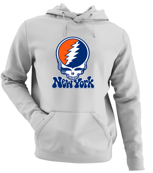 New York Baseball Stealie Grateful Dead Hoodie — New York Mets — Sport Grey