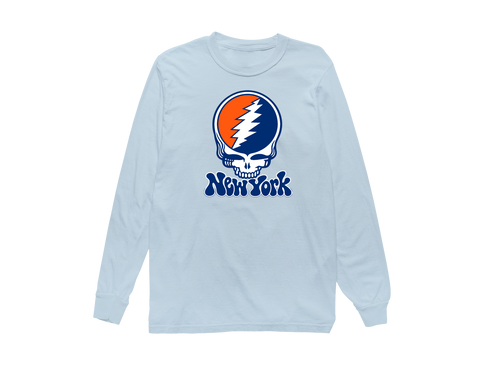 New York Baseball Stealie Grateful Dead Long-Sleeve — New York Mets — Chambray