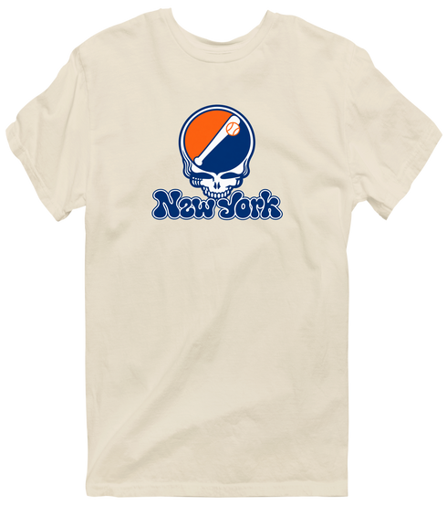 New York Baseball Stealie Grateful Dead T-Shirt — New York Mets — Sand