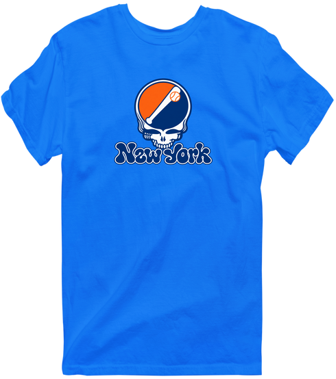 New York Baseball Stealie Grateful Dead T-Shirt — New York Mets — Royal