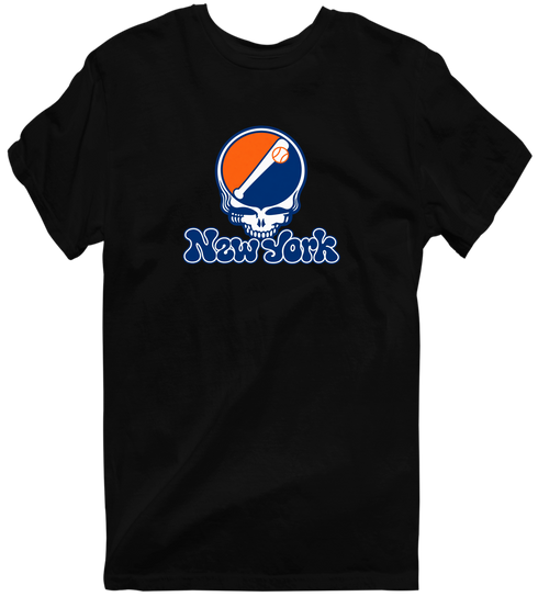 New York Baseball Stealie Grateful Dead T-Shirt — New York Mets — Black