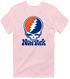 New York Baseball Stealie Grateful Dead T-Shirt — New York Mets — Light Pink