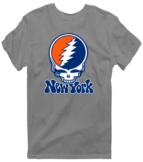 New York Baseball Stealie Grateful Dead T-Shirt — New York Mets — Dark Heather