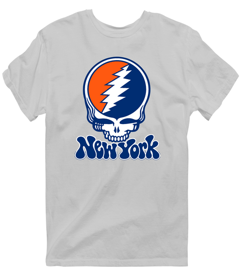 New York Baseball Stealie Grateful Dead T-Shirt — New York Mets — Sport Grey
