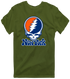 New York Baseball Stealie Grateful Dead T-Shirt — New York Mets — Military Green