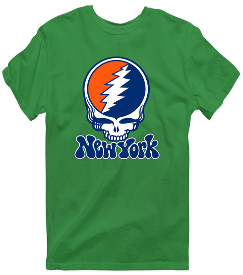 New York Baseball Stealie Grateful Dead T-Shirt — New York Mets — Irish Green