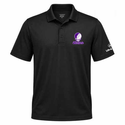 New York Stealie Premium Unisex Polo — Design: New York University — Black