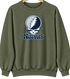New York Baseball Stealie Grateful Dead Crewneck — New York Yankees — Military Green