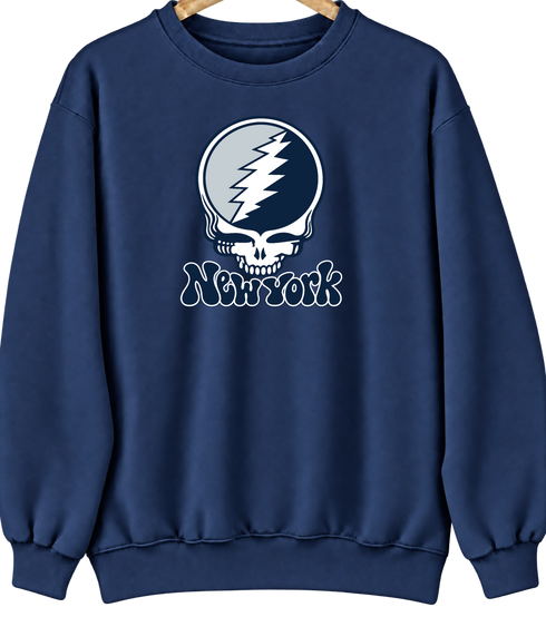 New York Baseball Stealie Grateful Dead Crewneck — New York Yankees — Navy