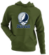 New York Baseball Stealie Grateful Dead Hoodie — New York Yankees — Military Green