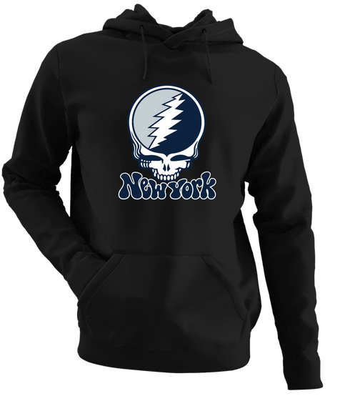 New York Baseball Stealie Grateful Dead Hoodie — New York Yankees — Black