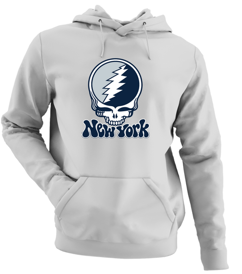 New York Baseball Stealie Grateful Dead Hoodie — New York Yankees — Sport Grey