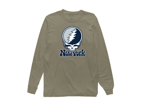 New York Baseball Stealie Grateful Dead Long-Sleeve — New York Yankees — Sandstone