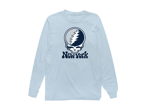 New York Baseball Stealie Grateful Dead Long-Sleeve — New York Yankees — Chambray