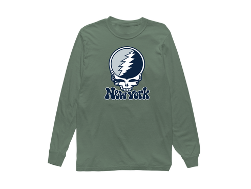 New York Baseball Stealie Grateful Dead Long-Sleeve — New York Yankees — Light Green
