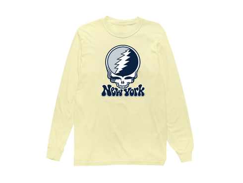 New York Baseball Stealie Grateful Dead Long-Sleeve — New York Yankees — Butter