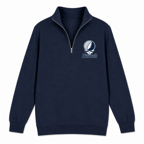 New York Baseball Stealie Grateful Dead Quarter-Zip — New York Yankees — Navy