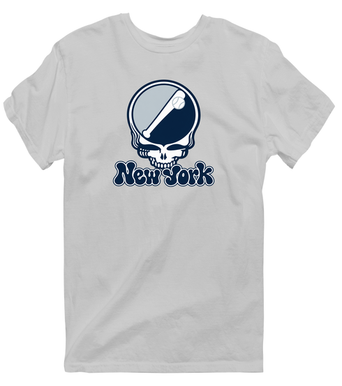 New York Baseball Stealie Grateful Dead T-Shirt — New York Yankees — Sport Grey