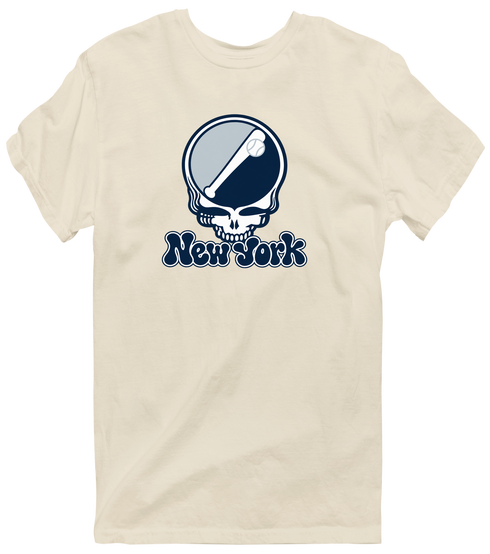 New York Baseball Stealie Grateful Dead T-Shirt — New York Yankees — Sand