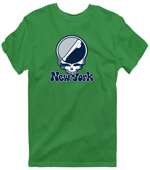 New York Baseball Stealie Grateful Dead T-Shirt — New York Yankees — Irish Green