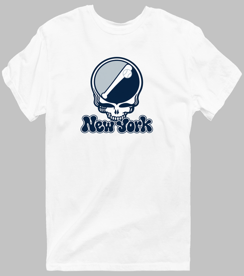 New York Baseball Stealie Grateful Dead T-Shirt — New York Yankees — White