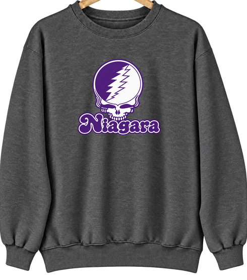 Niagara Stealie Premium Unisex Crewneck — Design: Niagara University — Dark Heather