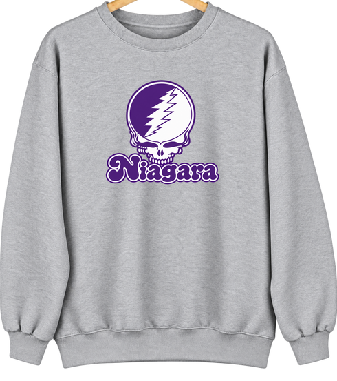 Niagara Stealie Premium Unisex Crewneck — Design: Niagara University — Sport Grey