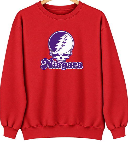 Niagara Stealie Premium Unisex Crewneck — Design: Niagara University — Red