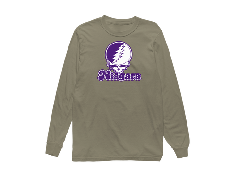 Niagara Stealie Premium Unisex Long-Sleeve — Design: Niagara University — Sandstone