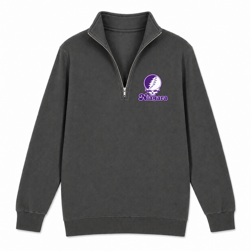 Niagara Stealie Premium Unisex Quarter-Zip — Design: Niagara University — Charcoal
