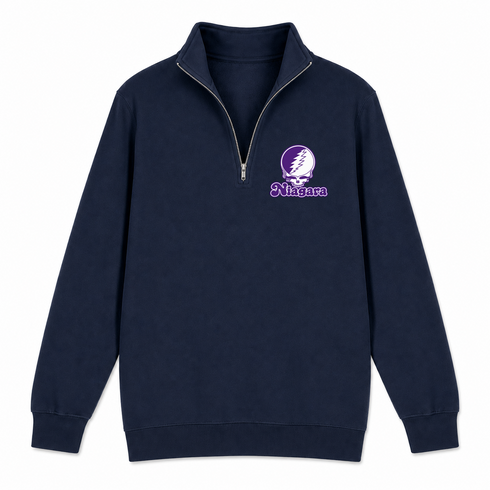 Niagara Stealie Premium Unisex Quarter-Zip — Design: Niagara University — Navy