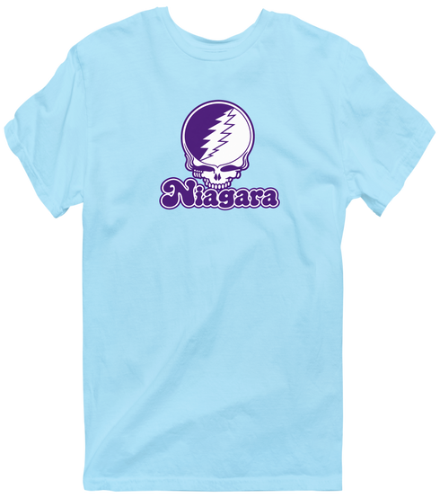 Niagara Stealie Premium Unisex T-Shirt — Design: Niagara University — Light Blue