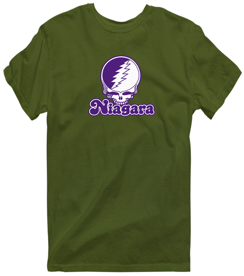 Niagara Stealie Premium Unisex T-Shirt — Design: Niagara University — Military Green
