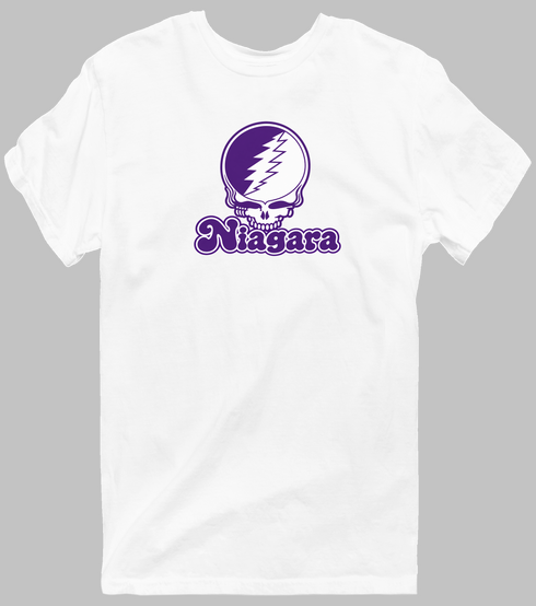 Niagara Stealie Premium Unisex T-Shirt — Design: Niagara University — White
