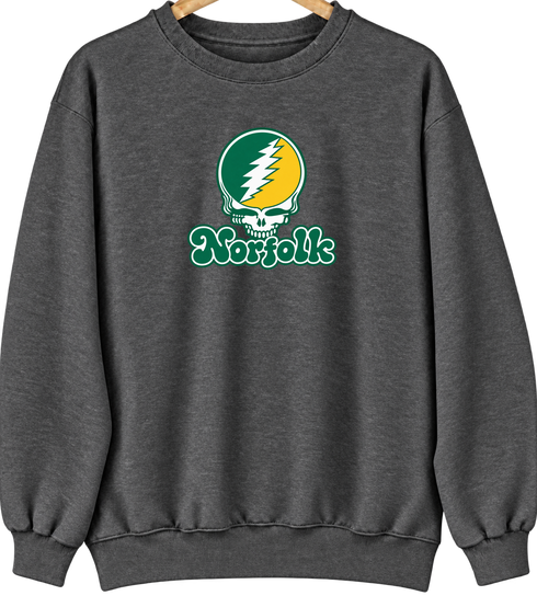 Norfolk Stealie Premium Unisex Crewneck — Design: Norfolk State University — Dark Heather