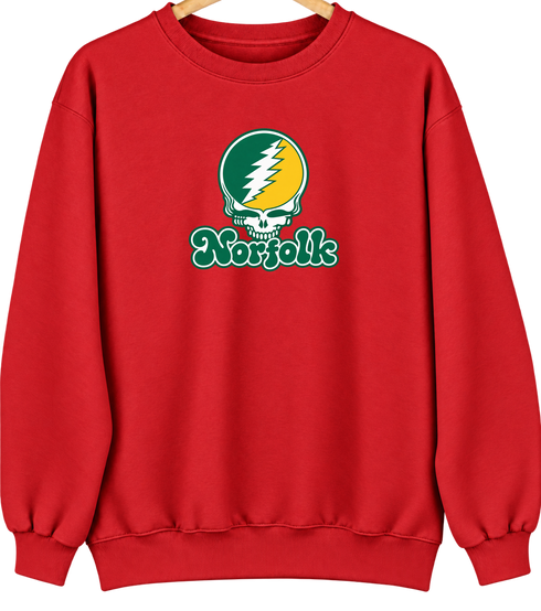 Norfolk Stealie Premium Unisex Crewneck — Design: Norfolk State University — Red