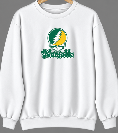 Norfolk Stealie Premium Unisex Crewneck — Design: Norfolk State University — White