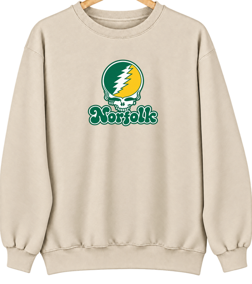 Norfolk Stealie Premium Unisex Crewneck — Design: Norfolk State University — Sand