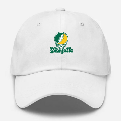 Norfolk Stealie Premium Unisex Dad Hat — Design: Norfolk State University — White
