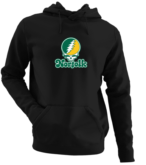 Norfolk Stealie Premium Unisex Hoodie — Design: Norfolk State University — Black