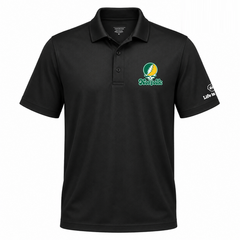 Norfolk Stealie Premium Unisex Polo — Design: Norfolk State University — Black