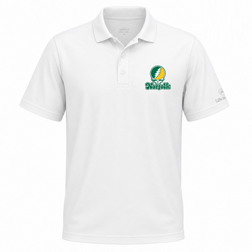 Norfolk Stealie Premium Unisex Polo — Design: Norfolk State University — White