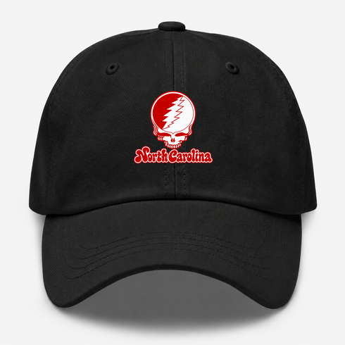 North Carolina Stealie Premium Unisex Dad Hat — Design: North Carolina State University — Black