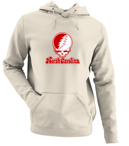 North Carolina Stealie Premium Unisex Hoodie — Design: North Carolina State University — Sand