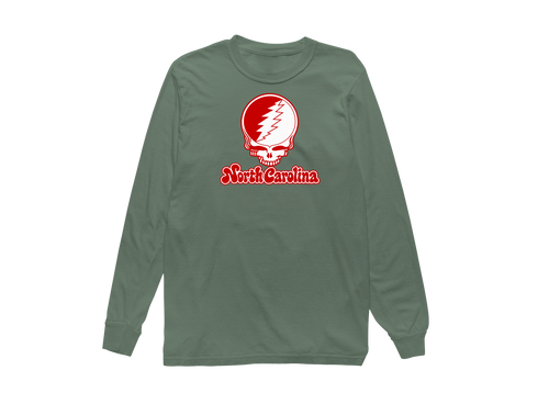 North Carolina Stealie Premium Unisex Long-Sleeve — Design: North Carolina State University — Light Green