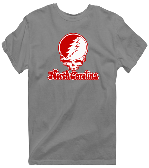 North Carolina Stealie Premium Unisex T-Shirt — Design: North Carolina State University — Dark Heather