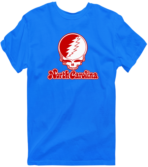 North Carolina Stealie Premium Unisex T-Shirt — Design: North Carolina State University — Royal